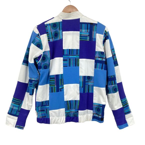 Vintage Marguerite Rubel Jacket Womens Small Blue White Patch Cotton GrandmaCore - Picture 4 of 16